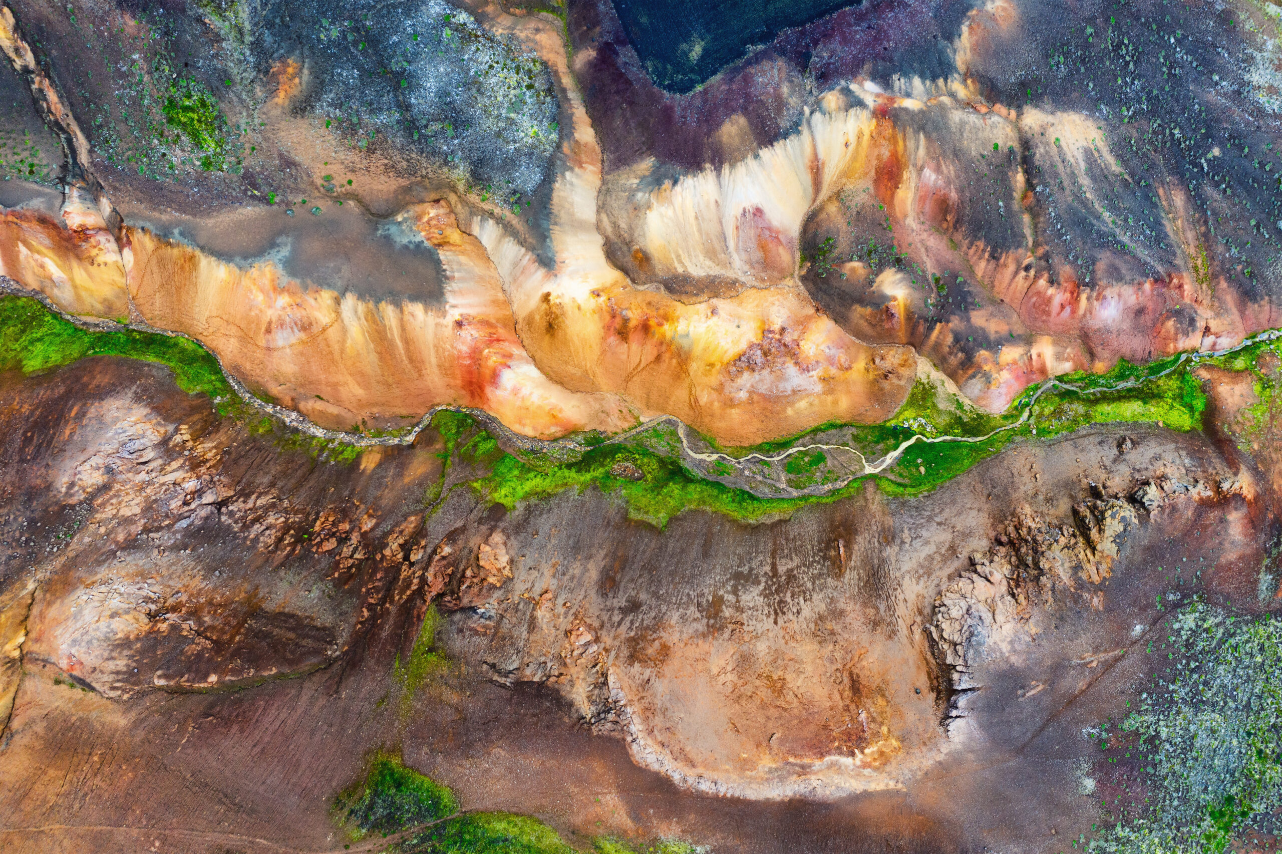 Birds-eye view of Iceland landscape